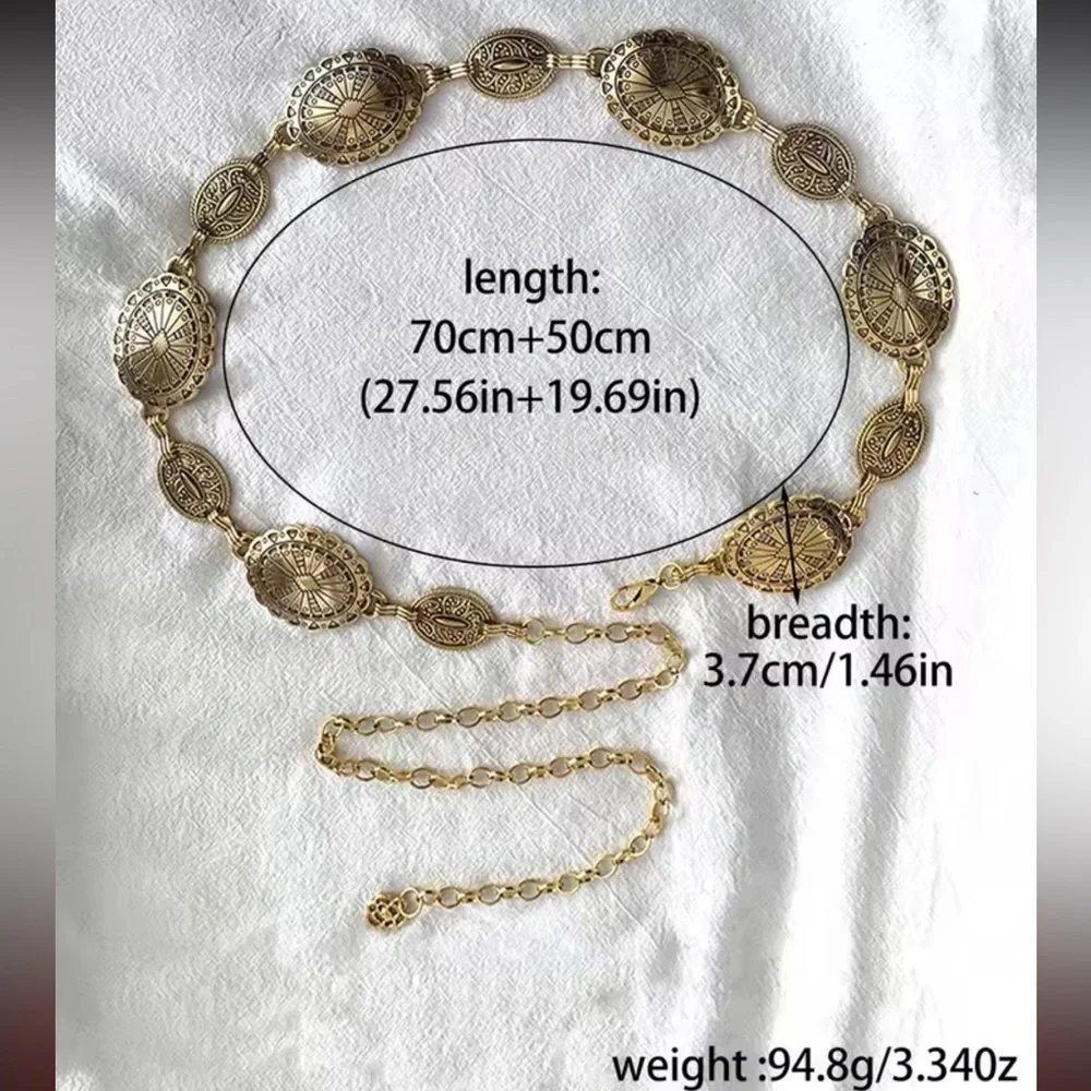 Vintage Silver Medallion Belt